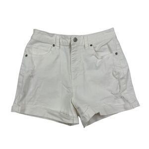 Harper Heritage White High Rise Cuffed Denim Jean Shorts Sz 27 Cotton Stretch
